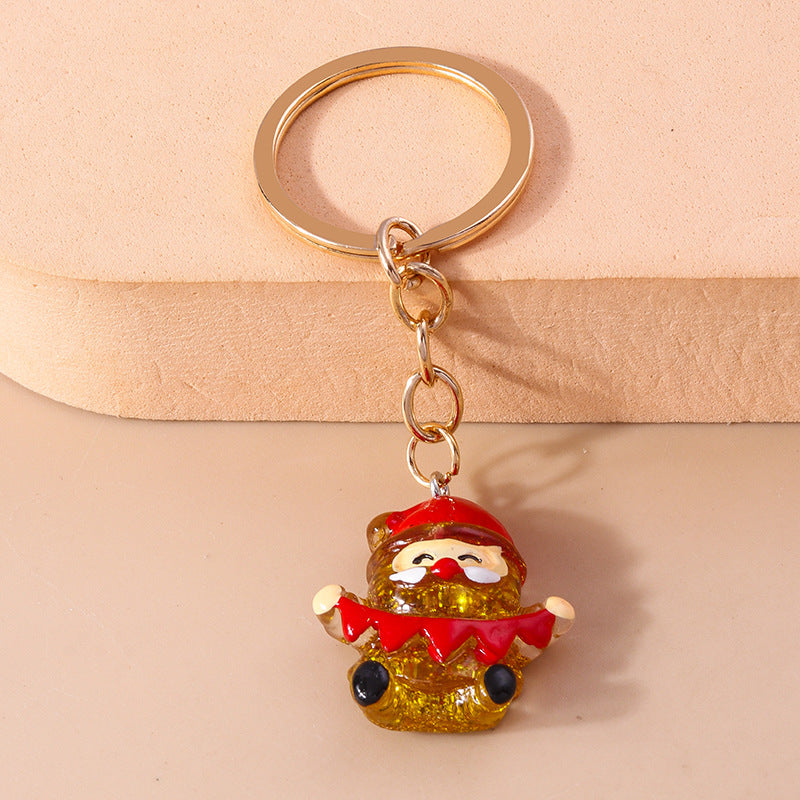 Wholesale Christmas Series Christmas Stockings Elk Snowman Gloves Resin Keychain